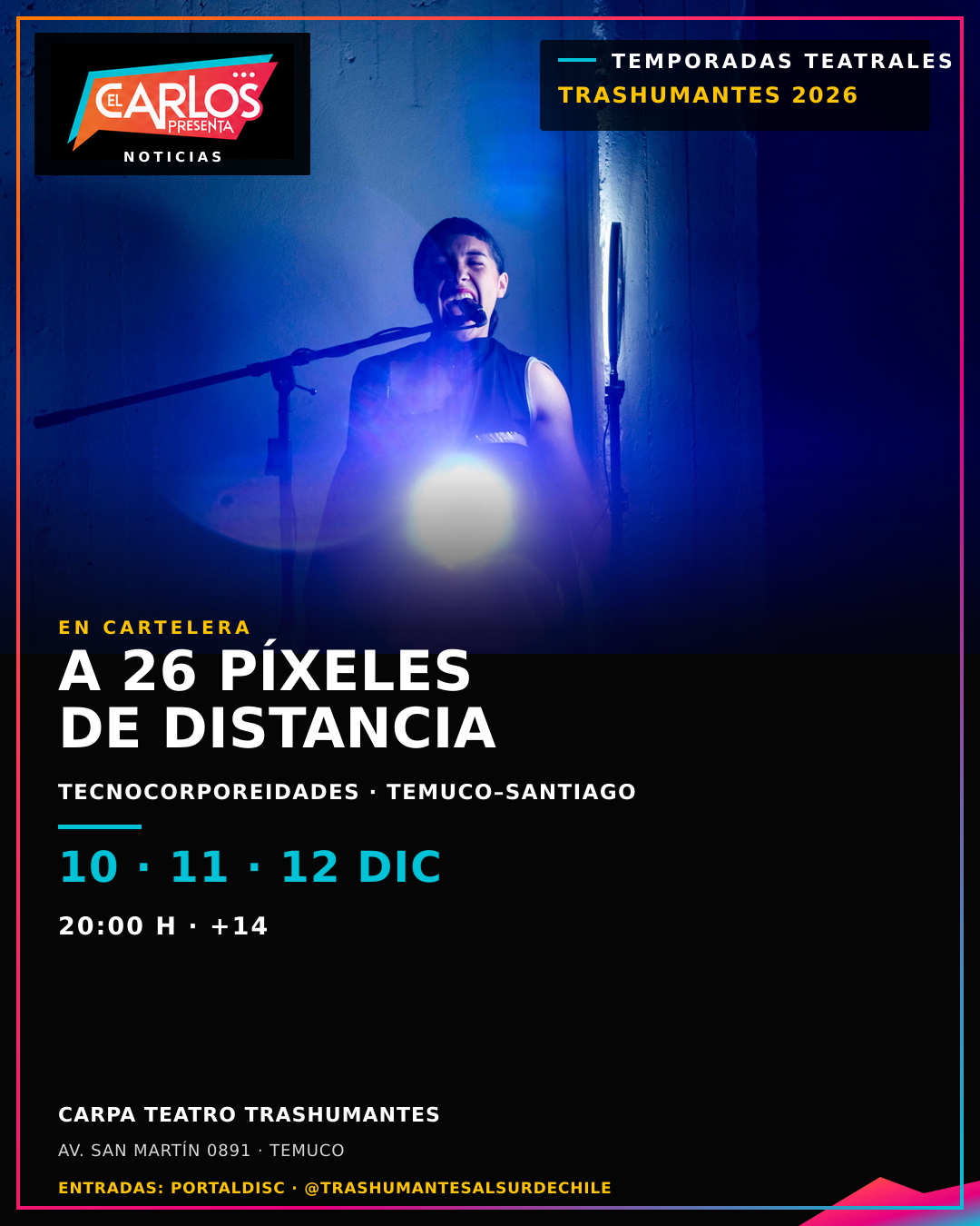 Las Temporadas Teatrales Trashumantes continúan con cuatro propuestas escénicas en Temuco